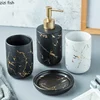 Nordic Matte Gold Ceramics Bathroom Accessories Set Soap Dispenser/Toothbrush Holder/Tumbler/Soap Dish luxurious Washing Set ► Photo 3/6