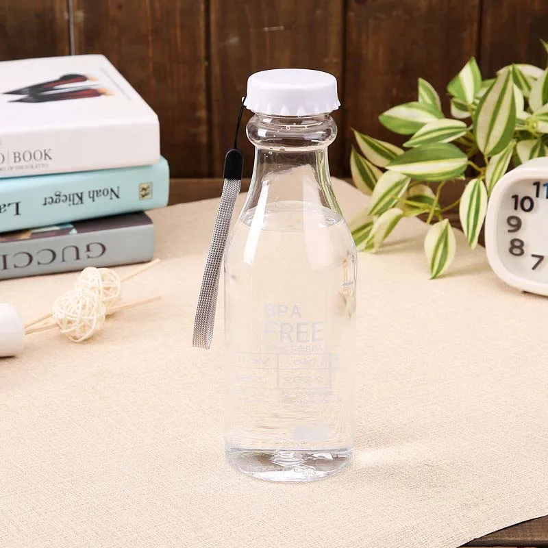 Портативный 550 мл пластиковая Спортивная бутылка для воды, герметичные бутылки для езды на открытом воздухе, путешествий, скалолазания, кемпинга, HU - Цвет: transparent white