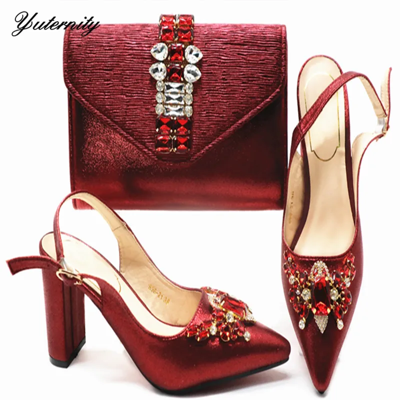

Summer New Arrival Sandals Ladies Shoes And Bag Set Nigerian Classics High Heels Shoes And Bag For Woman Dress Large Size 38-43