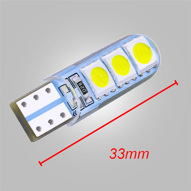 500 шт. Автомобильный светодиодный силикагель T10 светодиодный s 194 W5W 168 6 SMD 5050 светодиодный автомобильный Стайлинг габаритный фонарь интерьерная лампа боковой светильник