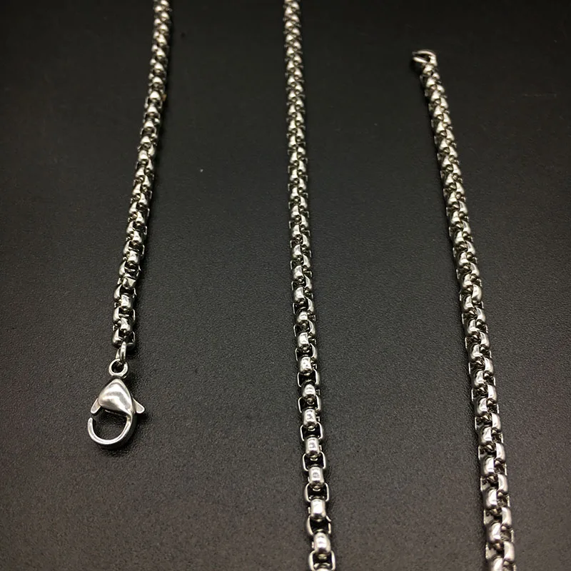 

5PCS Stainless Steel Square Cross Chain Punk Necklace Lobster Clasp Durable Fashion Smoothl Decoration for Neck Chain Making