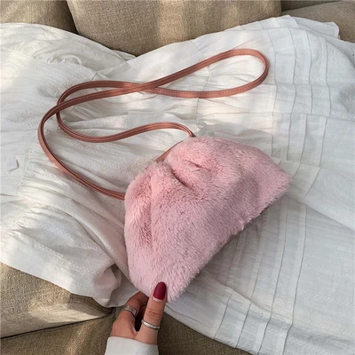 Новые женские пельменки пакет простая модная сумка на застежках тренд дикая индивидуальность сумка-мессенджер шикарный клатч для вечеринок - Цвет: small pink