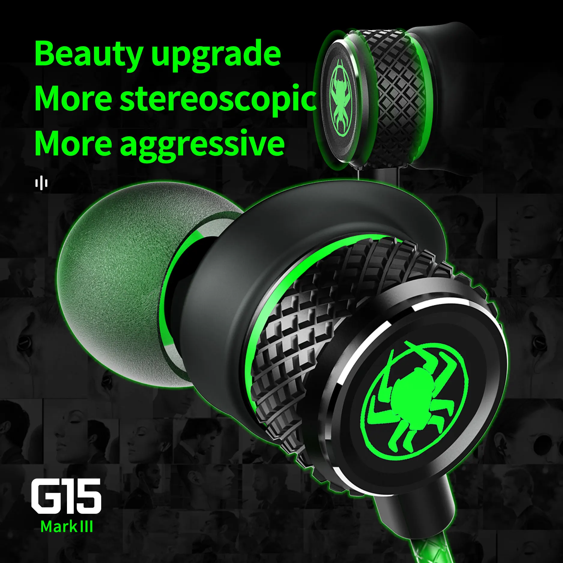 PLEXTONE G15 New product upgrade 3 5mm in ear wired gaming earphone with mic noise reduction music metal magnetic headset