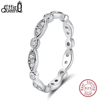 

Effie Queen Fashion 925 Sterling Silver Rings For Women With AAA Zircon Elegant Silver Ring Propose Wedding Jewelry Gift BR71