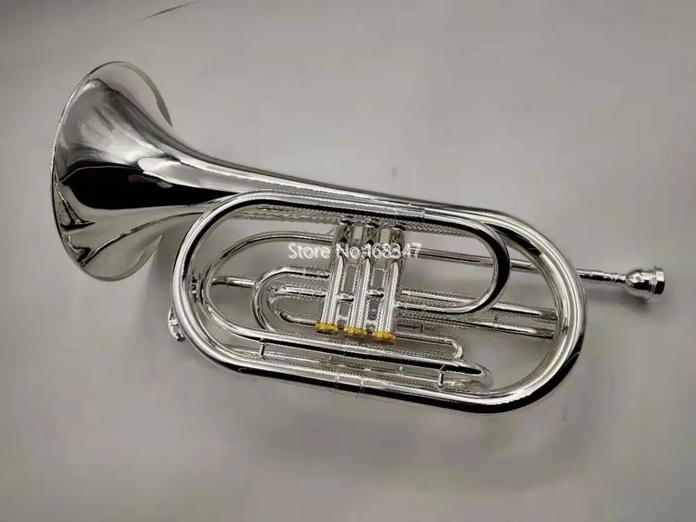 High Quality Marching Baritone Bb Tune Sliver Plated Professional Musical Instrument With Case