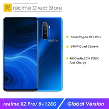 Globale Versione Realme X2 Pro 8 Gb di Ram 128 Gb di Rom Del Telefono Mobile Snapdragon 855 Più 64MP Quad Fotocamera Nfc cellulare 50W Caricatore Veloce(China)