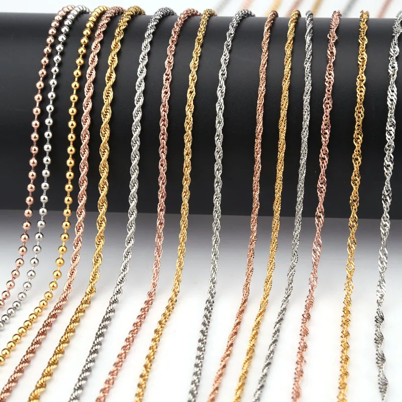 Necklace 316L Stainless Steel 2/2.4/3 mm Fashion bead distortion Chian Men Women Braided Jewelry Christmas Gifts 32 inch | Украшения и