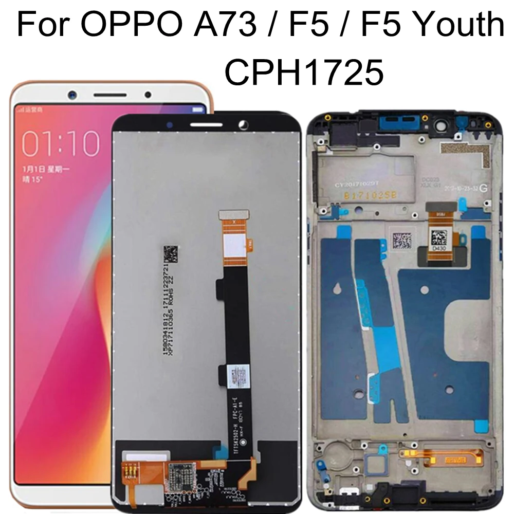 6.0&quot LCD FOR OPPO A73 A73T / F5 Youth CPH1725 DIsplay Touch Screen Digitizer Assembly Replacement | Мобильные телефоны и