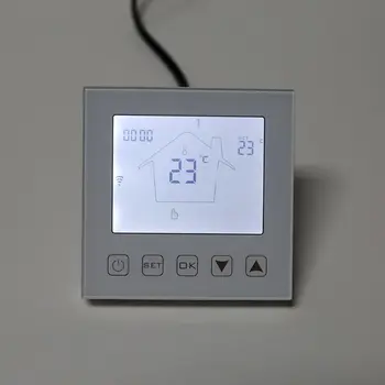 

Wifi Programmable Touch Screen Thermostat for Floor Electric System Temperature Controller with Remote Control and Voice Control