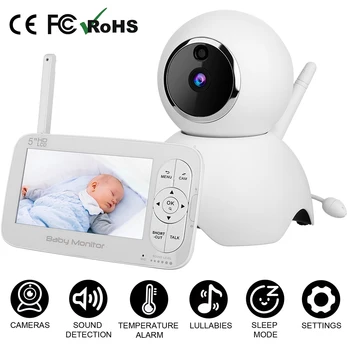 

Wireless 5 inch Video Baby Monitor 720P Long Transmission Distance Nanny Baby Safety Camera IR 24h Night Vision Baby Camera