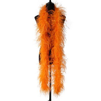 

4/6ply Ostrich Feathers Boa Dyed orange ostrich feather shawl for wedding&Party Dress Decoration Support color customization