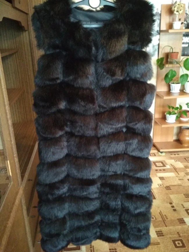 ZADORIN роскошный 10 шагов женский х-Длинный жилет из искусственного меха лисы меховая мягкая меховая куртка плюс размер толстое теплое винтажное пальто уличная
