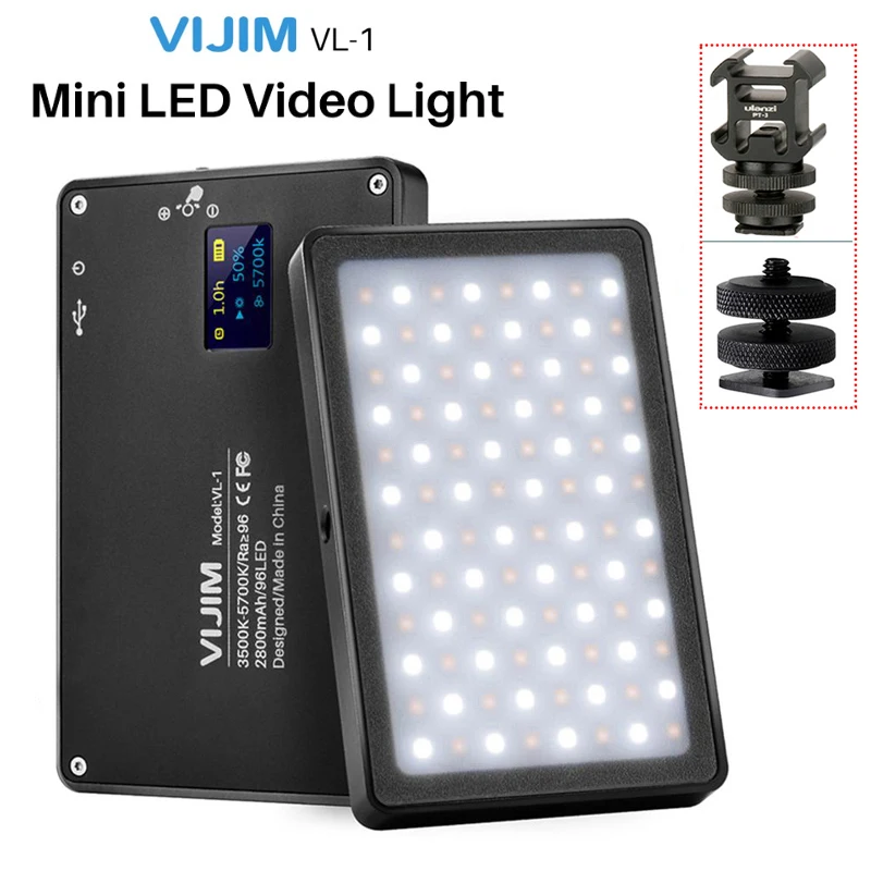 Comprare VIJIM VL 1 Mini HA CONDOTTO il Video Luce Magnetica Dimmerabile Fotografia di Illuminazione Sulla Fotocamera 96 LEDs Lampada W Scarpa Freddo di Alta CRI96