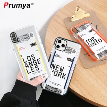 

City Bar Code Label Phone Case For iphone Xs MAX XR X 7 8 6 plus 11 Pro MAX Clear Soft TPU Thickened Protective Back Cover Funda