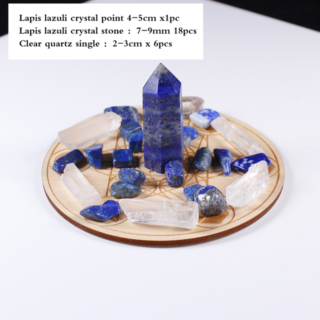Crystal wand 7 Chakra Reiki Luky Yoga Healing Crystal stone Seven Star Array wood Base Manual Sculpture Home Decor