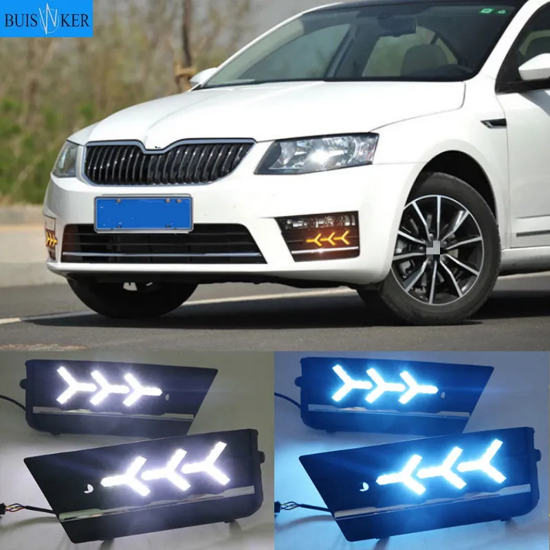 

For Skoda Octavia A7 Sedan /Combi For RS 2013 2014 2015 2016 2017 Car-Styling Front DRL Daytime Running Light Fog Lamp Fog Light