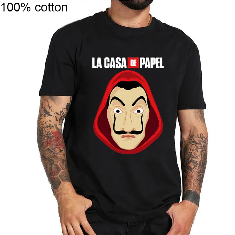2019 man Funny Design La Casa De Papel T Shirts Money Heist Tees TV Series Tops Tee Men Short Sleeve House of Paper T-Shirts | Мужская
