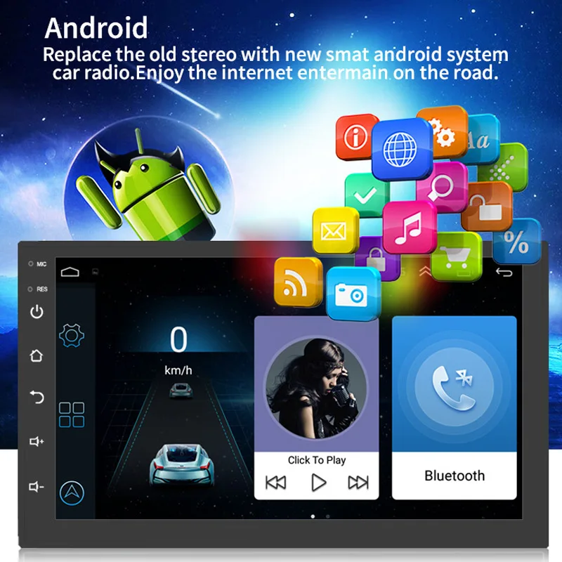 Android 8.1 GPS Navigation Car Stereo Radio Double Din 7 Inch Multimedia Bluetooth WiFi Navigator M8617 Android 8.1 GPS Navigation Car Stereo Radio Double Din 7 Inch Multimedia Bluetooth WiFi Navigator M8617
