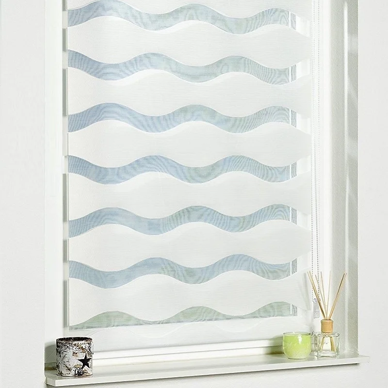 Electric Wave Zebra Roller Blinds Day Night Shades Curtain