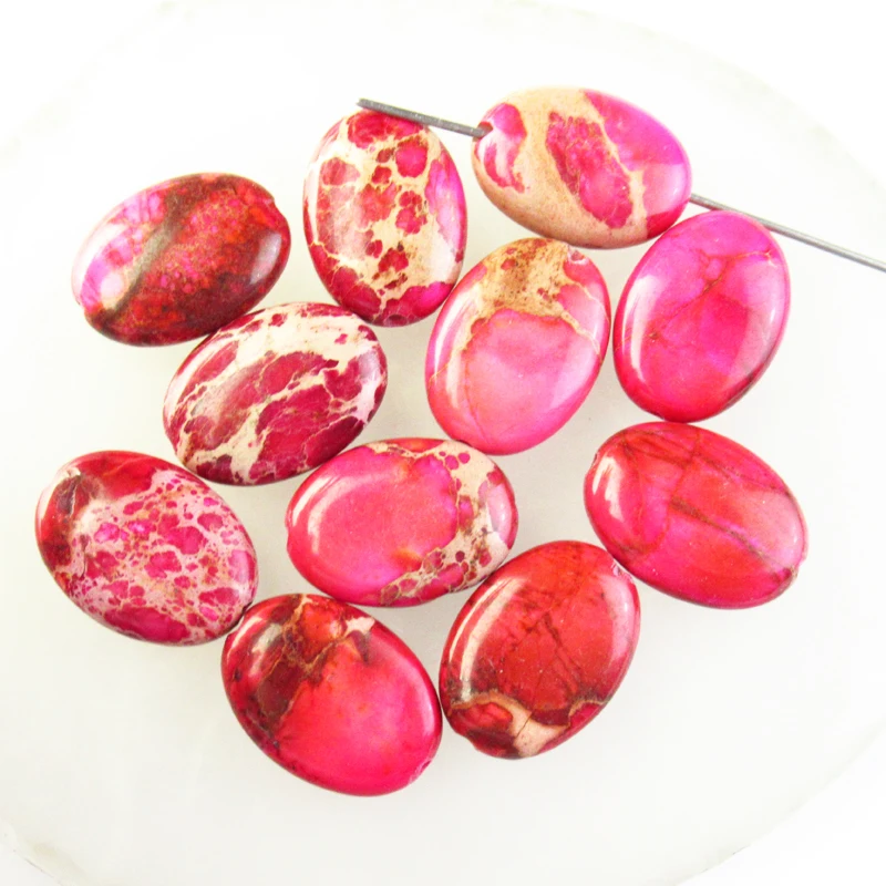 

11 шт. 18x13x5 мм красный морской осадок яшмы Овальный Кулон незакреплённые бусины G37895 для самостоятельного изготовления ювелирных изделий