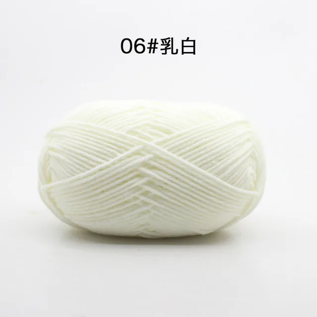 Hot Sale Multi Color Cotton Silk Knitting Yarn Soft Warm Baby Yarn for Hand Knitting thread Supplies 50g/lot No.06 Milky White