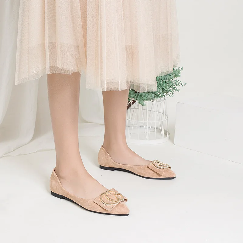 

Shoes Women's 2019 Spring Summer New Style Casual Versatile Pointed-Toe Large Size Slip-on WOMEN'S Flat Shoes