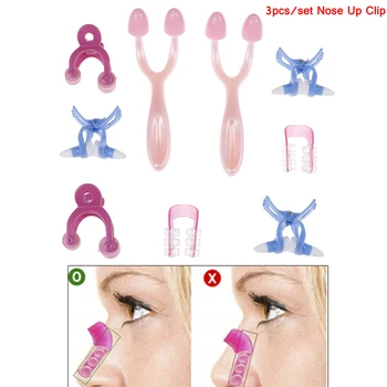 

3PCS/Set 3 Sizes Beauty Nose Up Lifting Bridge Shaper Massage Tool No Pain Nose Shaping Clip Clipper Women Girl Massager