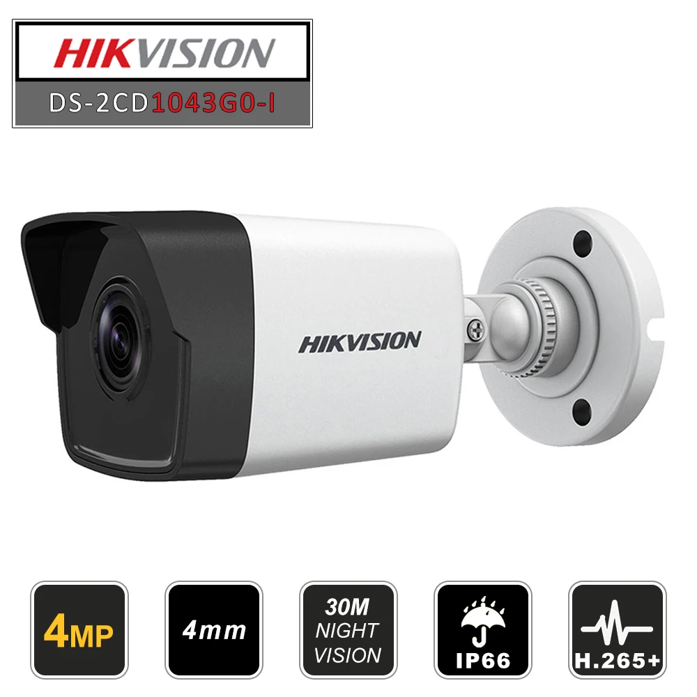Hikvision Оригинальная камера наблюдения DS 2CD1043G0 I 4MP ИК Сетевая ip POE H.265 + Замена 2CD1041
