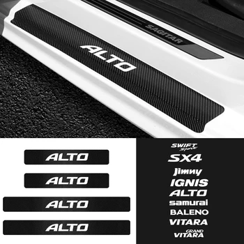 

4pcs Car Threshold sticker carbon fiber AntiKick Pad Interior Exterior decoration modification For Suzuki Swift SX4 Vitara Jimny