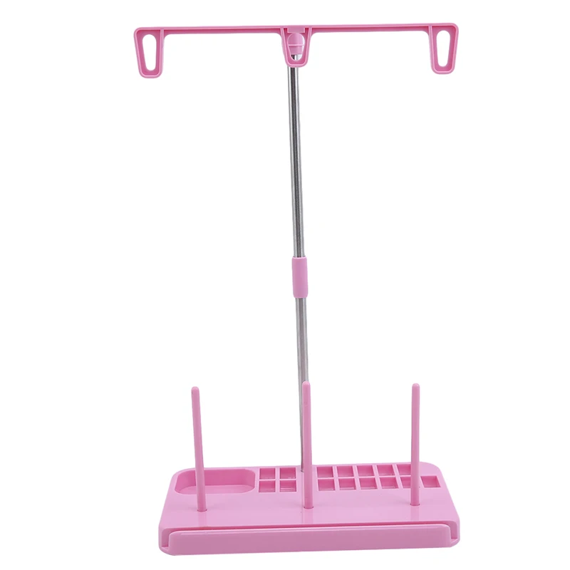 pink 3 стойка для катушки, держатель для бытовой многофункциональной вышивки, резьбовое стеганое полотно, стойка для шитья, домашняя швейная машина, Проволочная стойка, швейная проволочная рама - Цвет: pink