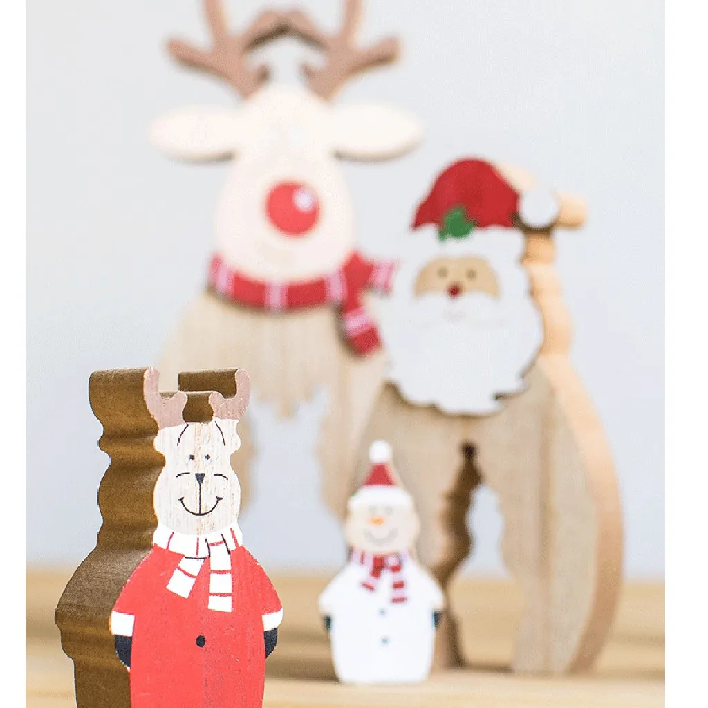 Деревянные Мини Рождественские елки настольные украшения с рождественской вечеринки декор