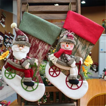 

Mini Sock New Year Gift Santa Claus Candy Gift Bags Christmas Stocking For Kid Xmas Tree Hanging Decoration Fireplace Decor