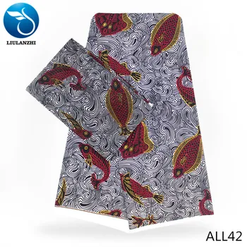 

LIULANZHI african audel fabrics Latest style 4yards modell fabric + 2yards chiffon lace fabric for dress wholesale ALL37-ALL47