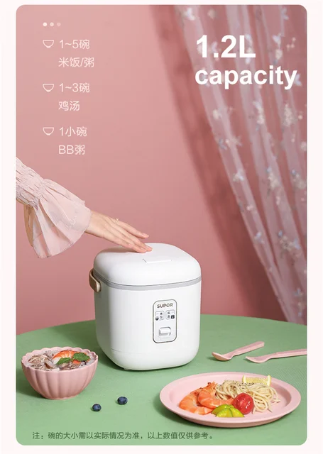 Shikiy 12V Mini Rice Cooker 1 Cup Rice Cooker, Portable Soup Cooker  Insulatable Small Rice Cooker for Home, Traveling (White)