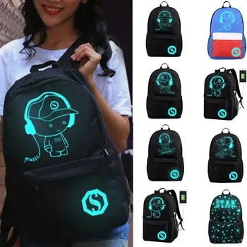 

Backpack Luminous Backpack School Bags Boys Girls Cartoon Bookbag Noctilucent USB Charging Port J2Y