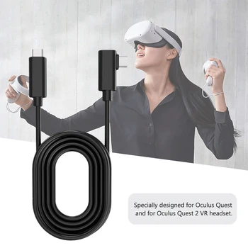 

USB C PC Stream 16FT VR Headset Cable Virtual Reality USB3.2 Transfer Right Angle Gen1 Data Line 5Gbps For Oculus Quest 2