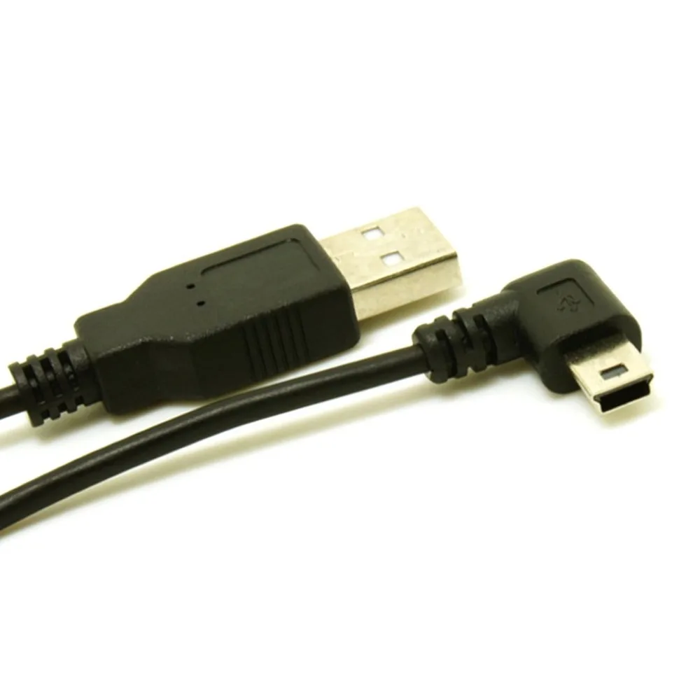 USB 2,0 A Male to Mini B 5 pin Левый угол мужской спиральный кабель адаптер Шнур для mp3-плееров цифровые камеры PS контроллер