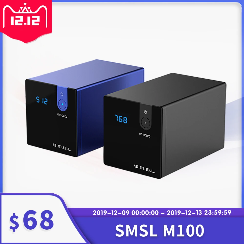 

SMSL DAC USB Digital to Analog Audio Converter HiFi AK4452 DSD512 32Bit/768kHz Coaxial Optical OTG Input AUX Power M100