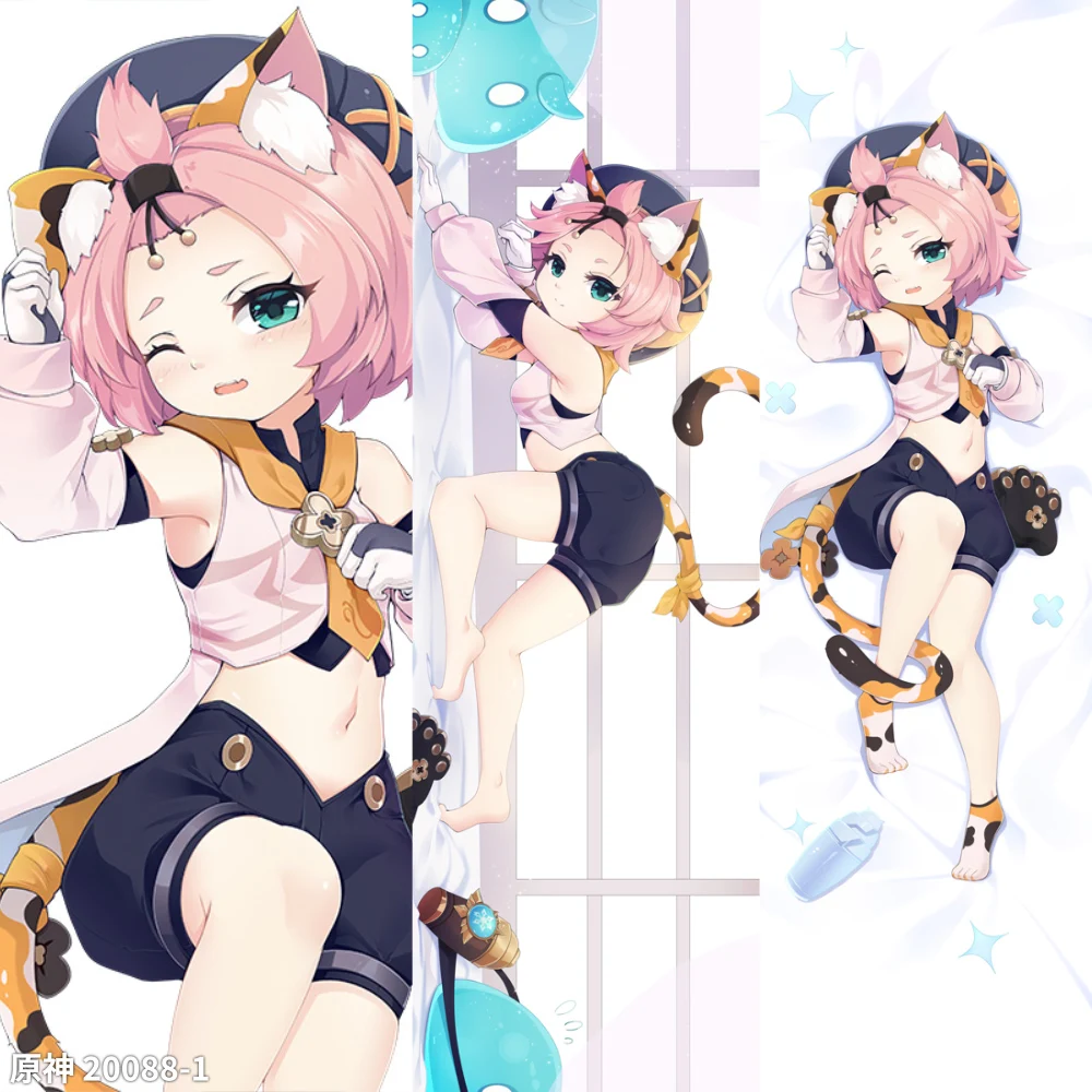 Funda Genshin Impact Diona para Cosplay, funda de almohada Dakimakura, accesorio para el cuerpo