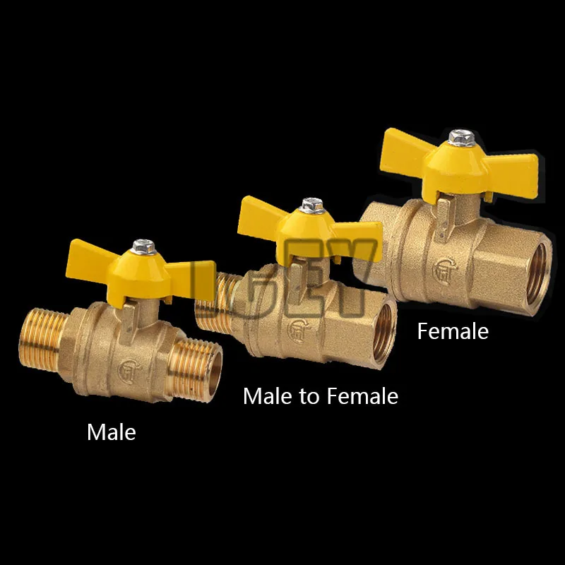 

1/2" inch DN15 male female thread Brass Butterfly handle valve Natural Gas Valve