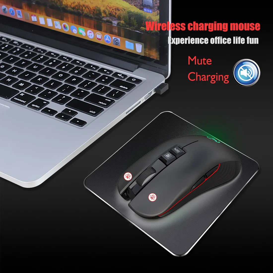 Беспроводная игровая мышь 2,4 ГГц 2400 dpi Регулируемый светодиодный геймерские мыши перезаряжаемая Беспроводная оптическая мышь Sens для ноутбука компьютера ПК