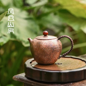 

Japanese pure handmade copper teapot retro creative Kungfu tea pot small size teapot one piece teaware kettle