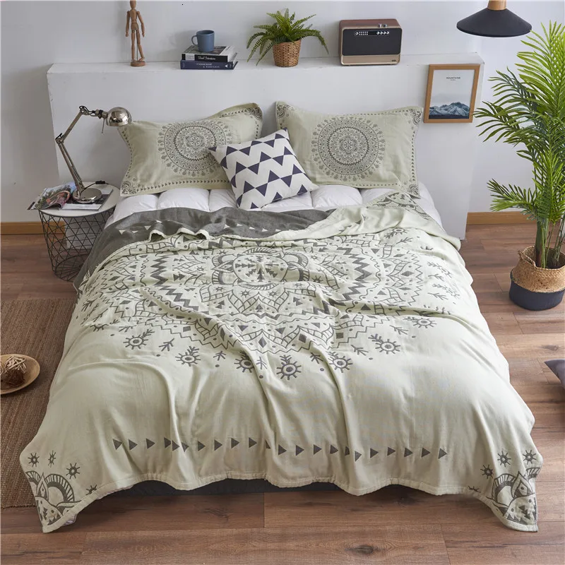 Японское шифоновое Хлопковое полотенце одеяло четырехслойная кровать Мандала кондиционер летнее одеяло диванная ткань покрывало для кровати