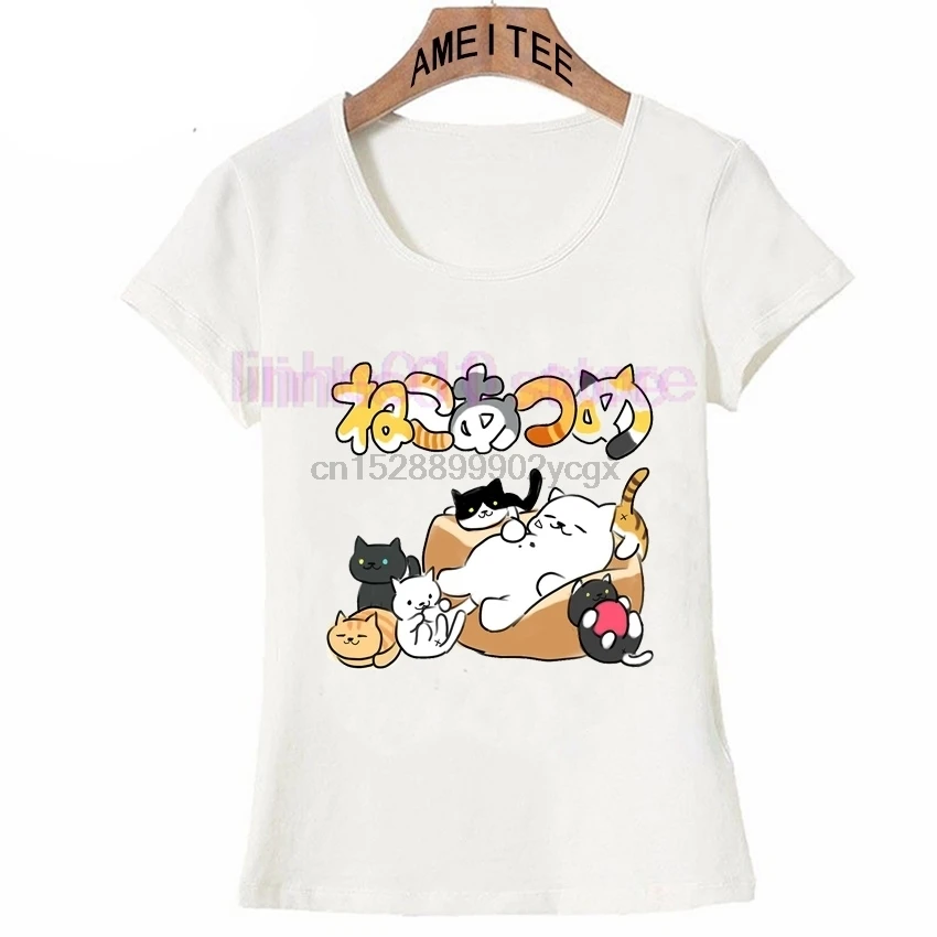 Модные вечерние футболки с рисунками из мультфильмов Neko Atsume Sleepy Kitties мужские