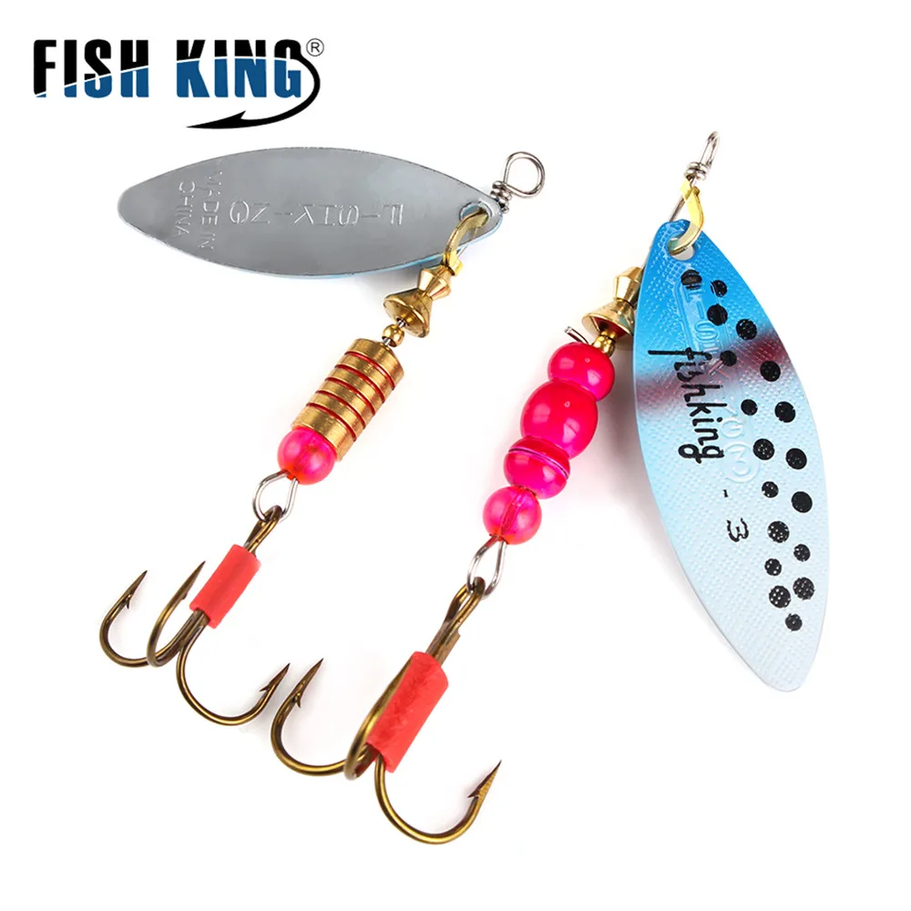 Fish King 2 Colori 0 #-5 # Cucchiaio Duro Bass Lures Spinner Bait Con Ancorette In Acciaio Ad Alto Tenore Di Carbonio Per La Pesca Del Luccio