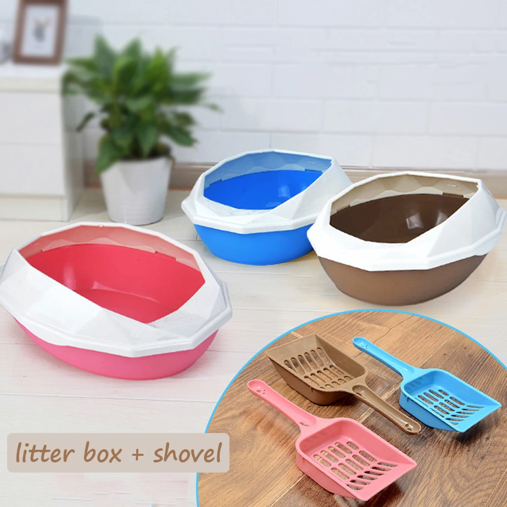 

Cat Toilet Plastic Pet Litter Box Pet Toilet Litter Box Cat Pot Anti-splashing Deodorant Semi-closedPotty With Shovel