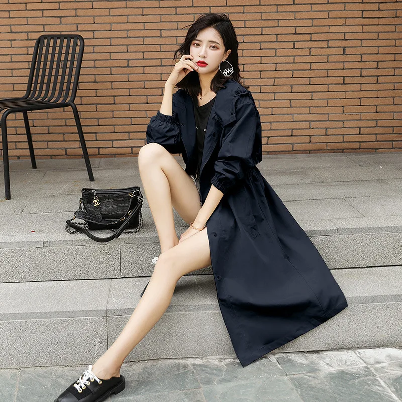 

Trench Coat WOMEN'S Dress Mid-length Korean-style Popular Autumn New Style Coat 2019 Spring Clothing Coat WOMEN'S Overcoat over-