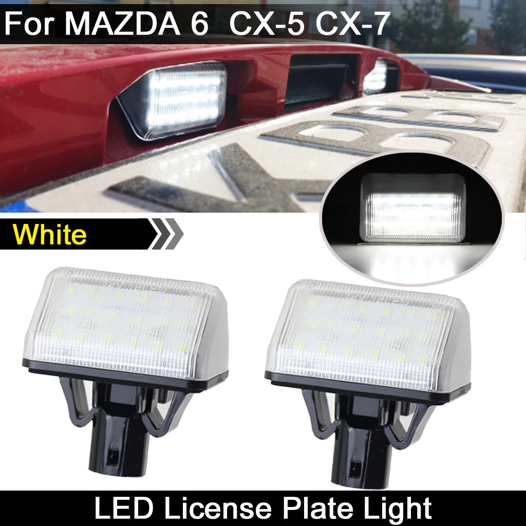 

2 предмета в комплекте, для Mazda 6 2002-2015 для CX-7 2007-2012 для CX-5 2013-2015 для Mazda Speed6 2005-2007 Белый светодиодный номерной знак светильник