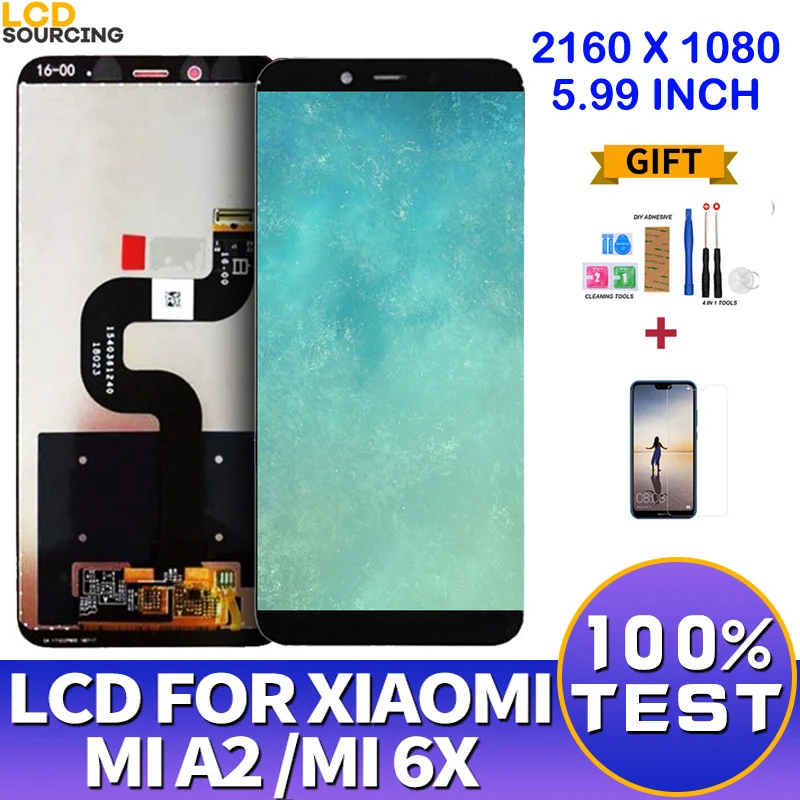 ЖК дисплей 5 99 дюйма для Xiaomi mi A2 с сенсорным экраном в сборе дигитайзер xiaomi 6X Mi6X