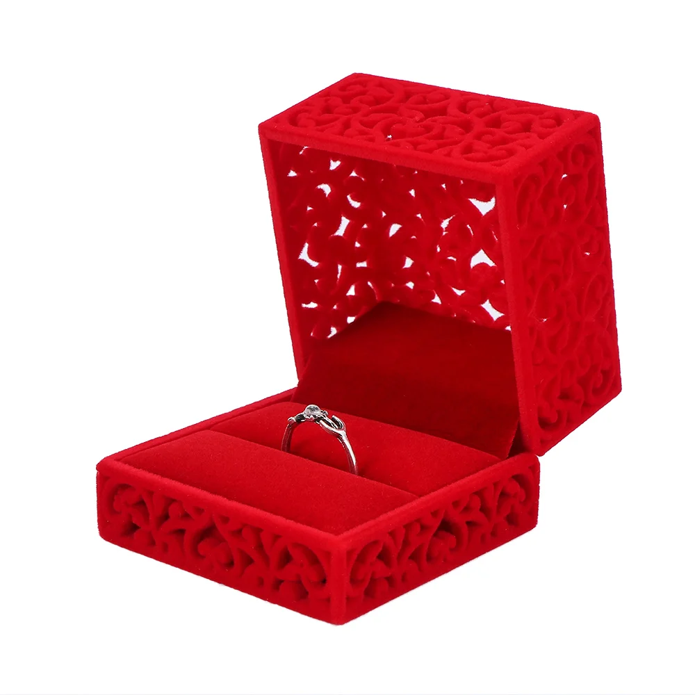 1Pc Jewelry Box Fashion Velvet For Rings Earring Necklace Set Jewelry Display Square Geometric Packaging Boxes Gift Decoration